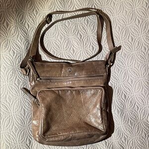 COCHOA Brown leather crossbody purse